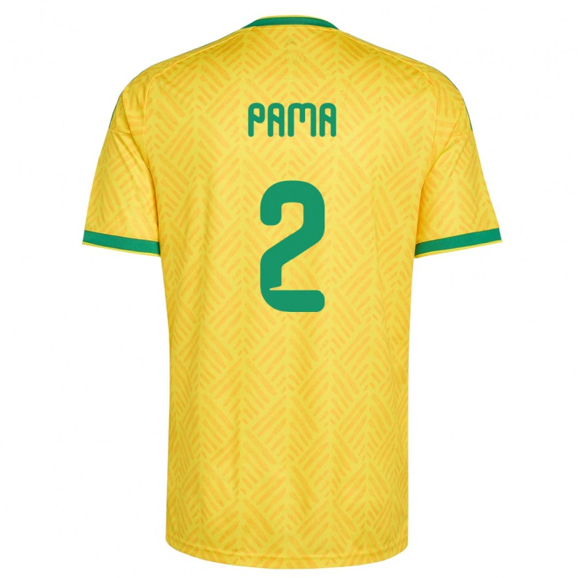 Danxen Men South Africa Sive Pama #2 Yellow Green Home Jersey 26-28 T-Shirt