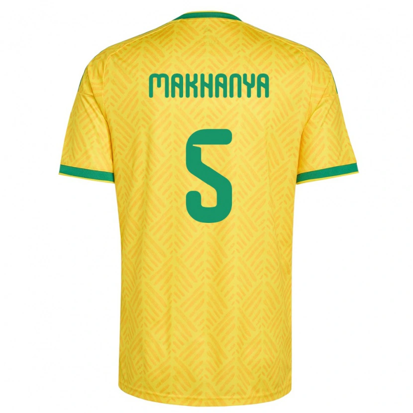 Danxen Men South Africa Olwethu Makhanya #5 Yellow Green Home Jersey 26-28 T-Shirt