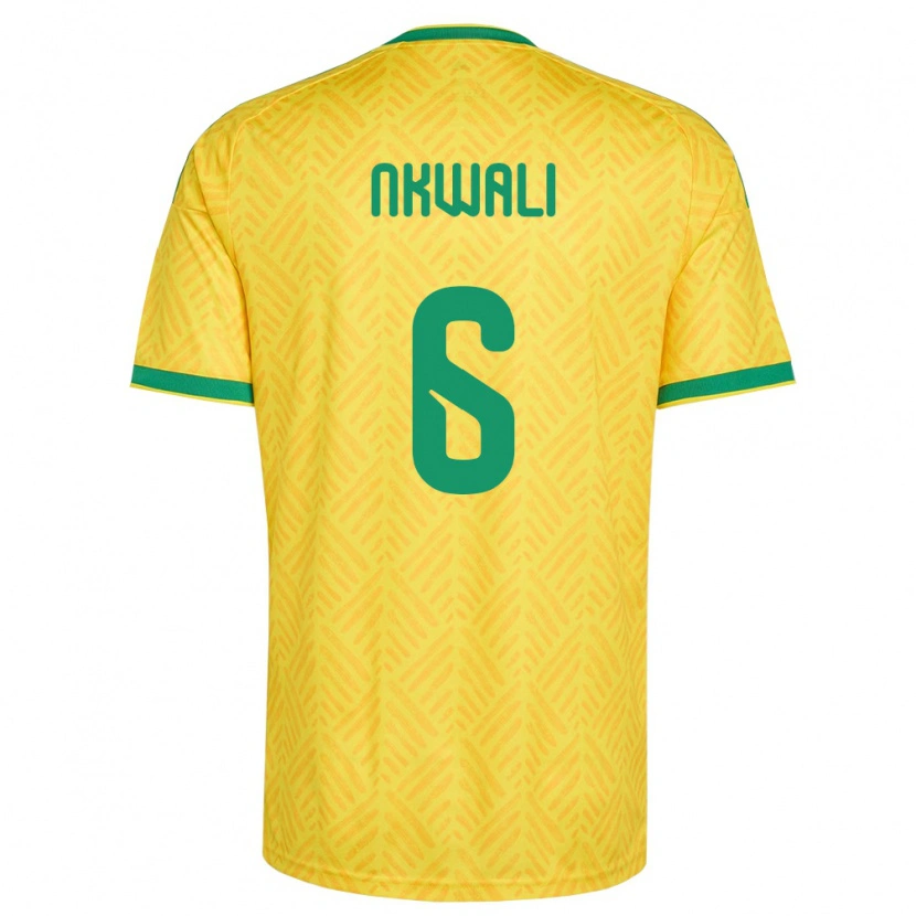Danxen Men South Africa Siviwe Nkwali #6 Yellow Green Home Jersey 26-28 T-Shirt