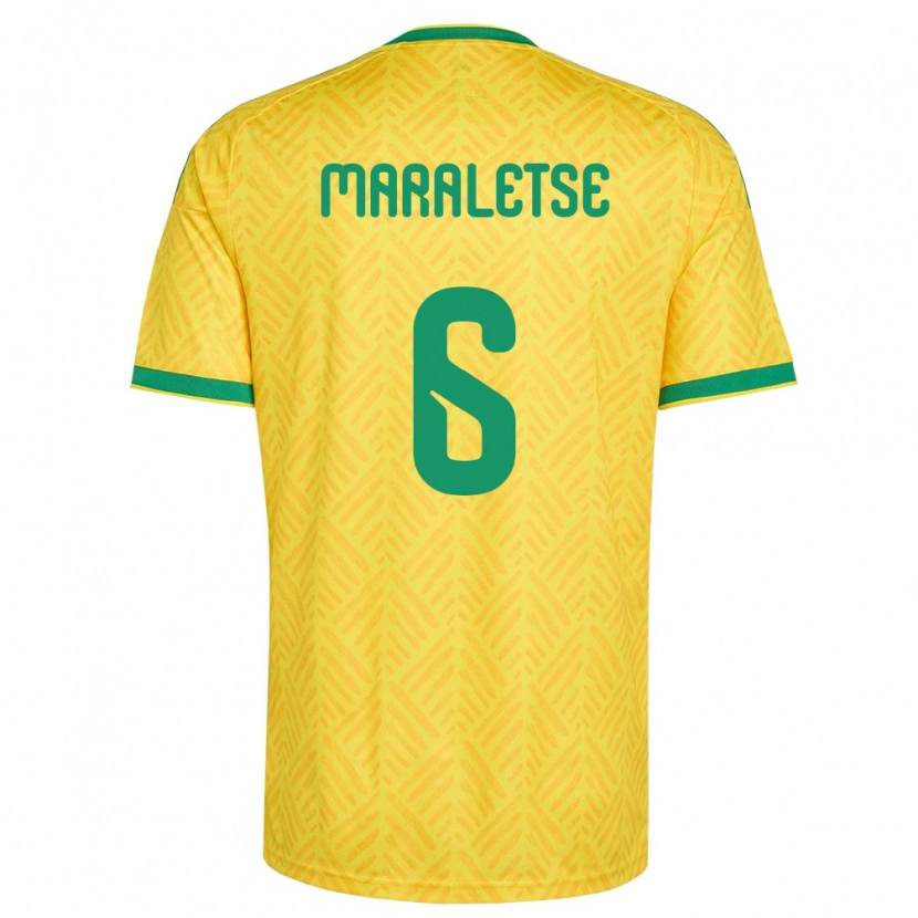 Danxen Men South Africa Kamohelo Maraletse #6 Yellow Green Home Jersey 26-28 T-Shirt