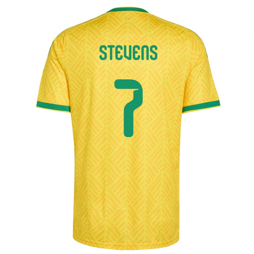 Danxen Men South Africa Selwyn Stevens #7 Yellow Green Home Jersey 26-28 T-Shirt