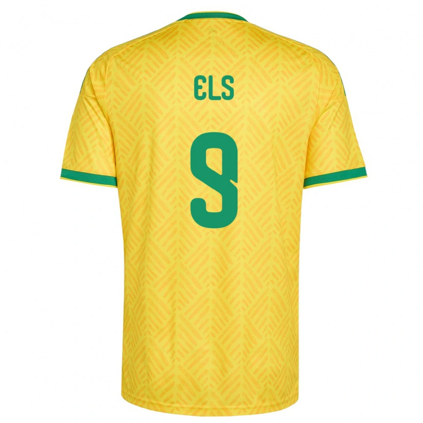 Danxen Men South Africa Shaun Els #9 Yellow Green Home Jersey 26-28 T-Shirt