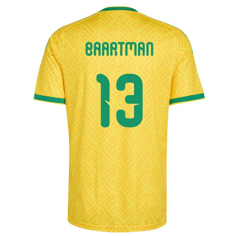 Danxen Men South Africa Luke Baartman #13 Yellow Green Home Jersey 26-28 T-Shirt