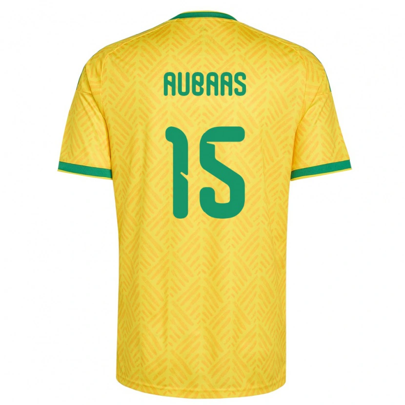 Danxen Men South Africa Bathusi Aubaas #15 Yellow Green Home Jersey 26-28 T-Shirt