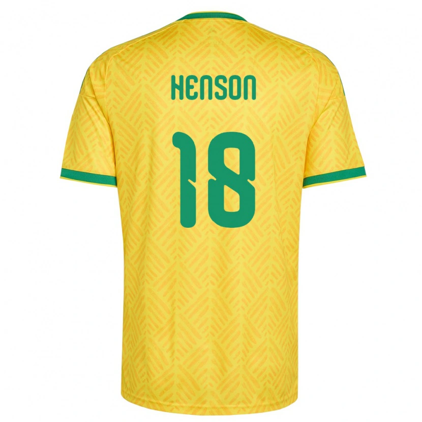 Danxen Men South Africa Will Henson #18 Yellow Green Home Jersey 26-28 T-Shirt