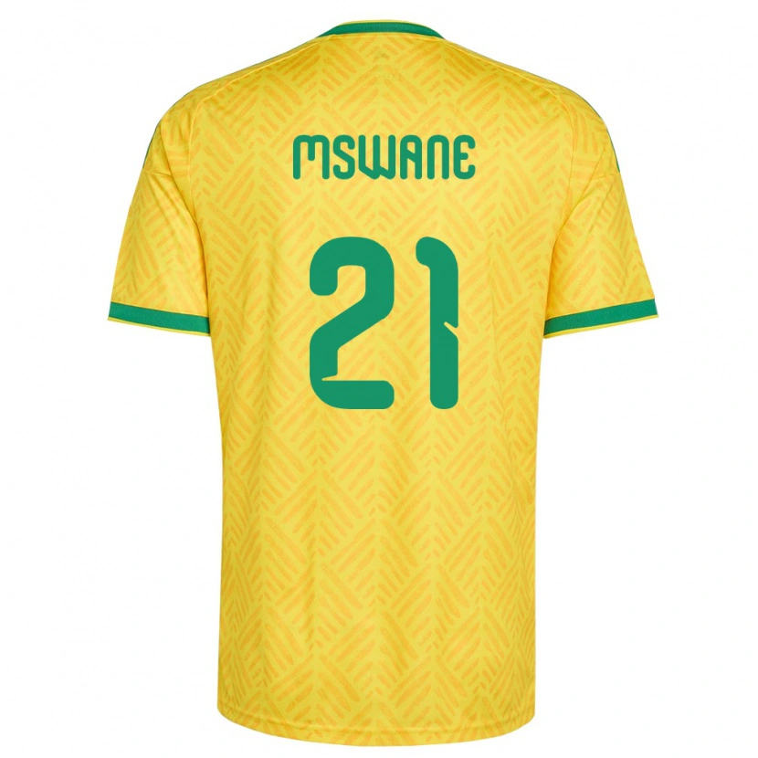 Danxen Men South Africa Lebogang Mswane #21 Yellow Green Home Jersey 26-28 T-Shirt