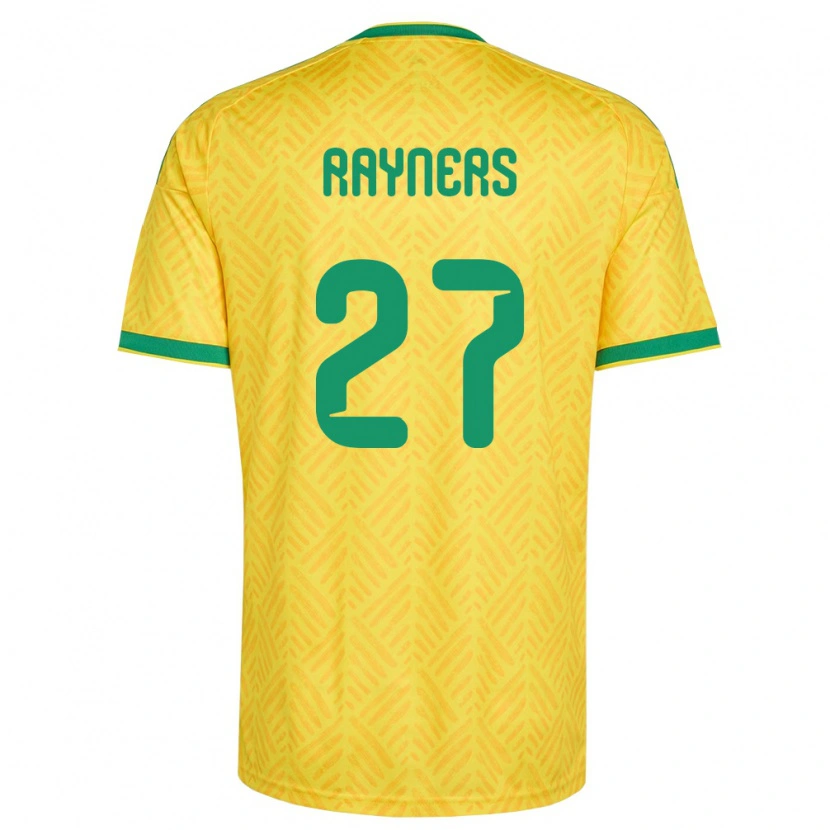 Danxen Men South Africa Iqraam Rayners #27 Yellow Green Home Jersey 26-28 T-Shirt