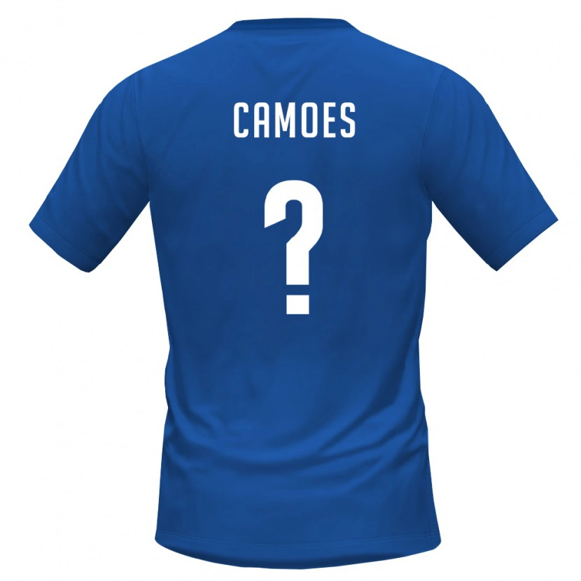 Danxen Men Cape Verde Ieltsin Camões #0 Royal Blue Red Home Jersey 26-28 T-Shirt