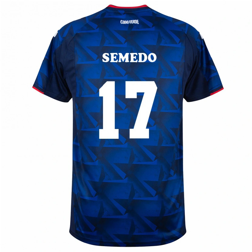 Danxen Men Cape Verde Willy Semedo #17 Royal Blue Red Home Jersey 26-28 T-Shirt