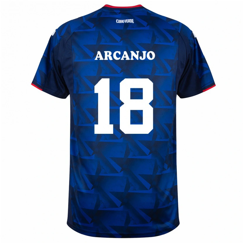Danxen Men Cape Verde Telmo Arcanjo #18 Royal Blue Red Home Jersey 26-28 T-Shirt