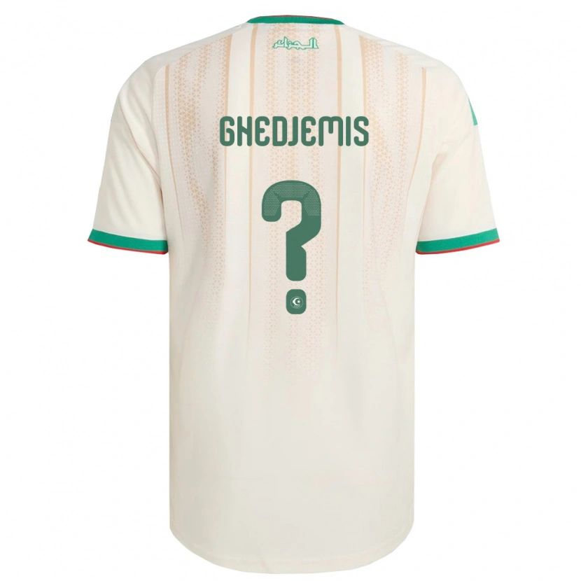 Danxen Men Algeria Farès Ghedjemis #0 Off-White Green Red Home Jersey 26-28 T-Shirt