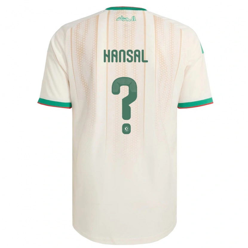 Danxen Men Algeria Younes Hansal #0 Off-White Green Red Home Jersey 26-28 T-Shirt