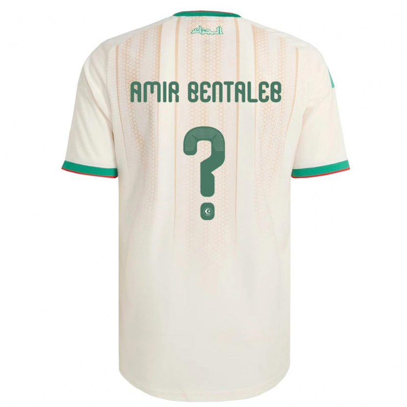 Danxen Men Algeria Mohamed Amir Bentaleb #0 Off-White Green Red Home Jersey 26-28 T-Shirt