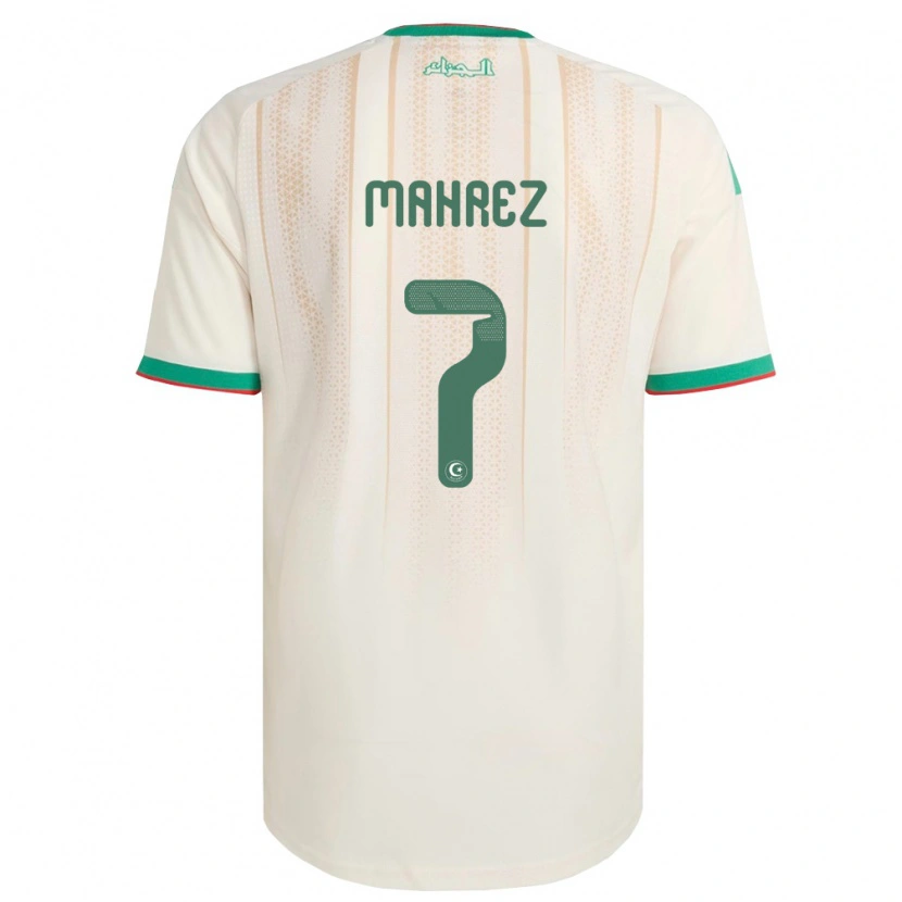 Danxen Men Algeria Riyad Mahrez #7 Off-White Green Red Home Jersey 26-28 T-Shirt