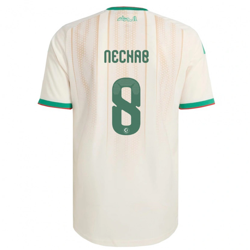 Danxen Men Algeria Walid Nechab #8 Off-White Green Red Home Jersey 26-28 T-Shirt