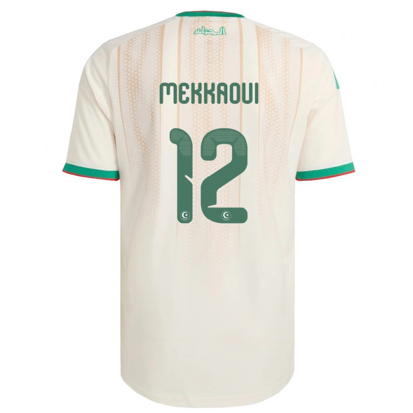 Danxen Men Algeria Ilyes Mekkaoui #12 Off-White Green Red Home Jersey 26-28 T-Shirt
