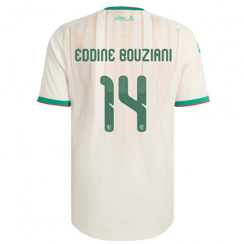 Danxen Men Algeria Salah Eddine Bouziani #14 Off-White Green Red Home Jersey 26-28 T-Shirt