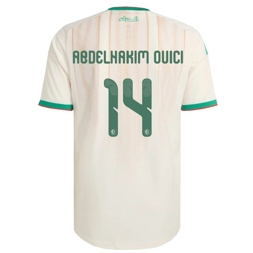 Danxen Men Algeria Hamza Abdelhakim Ouici #14 Off-White Green Red Home Jersey 26-28 T-Shirt