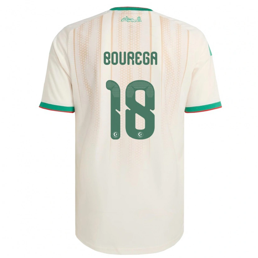 Danxen Men Algeria Ilyas Bourega #18 Off-White Green Red Home Jersey 26-28 T-Shirt