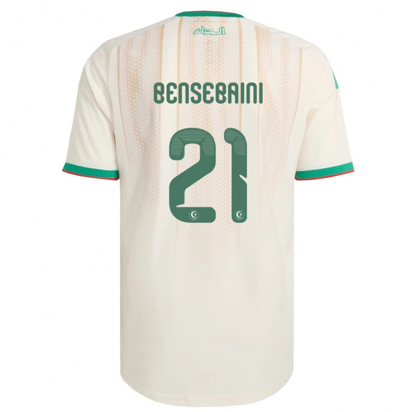 Danxen Men Algeria Ramy Bensebaini #21 Off-White Green Red Home Jersey 26-28 T-Shirt