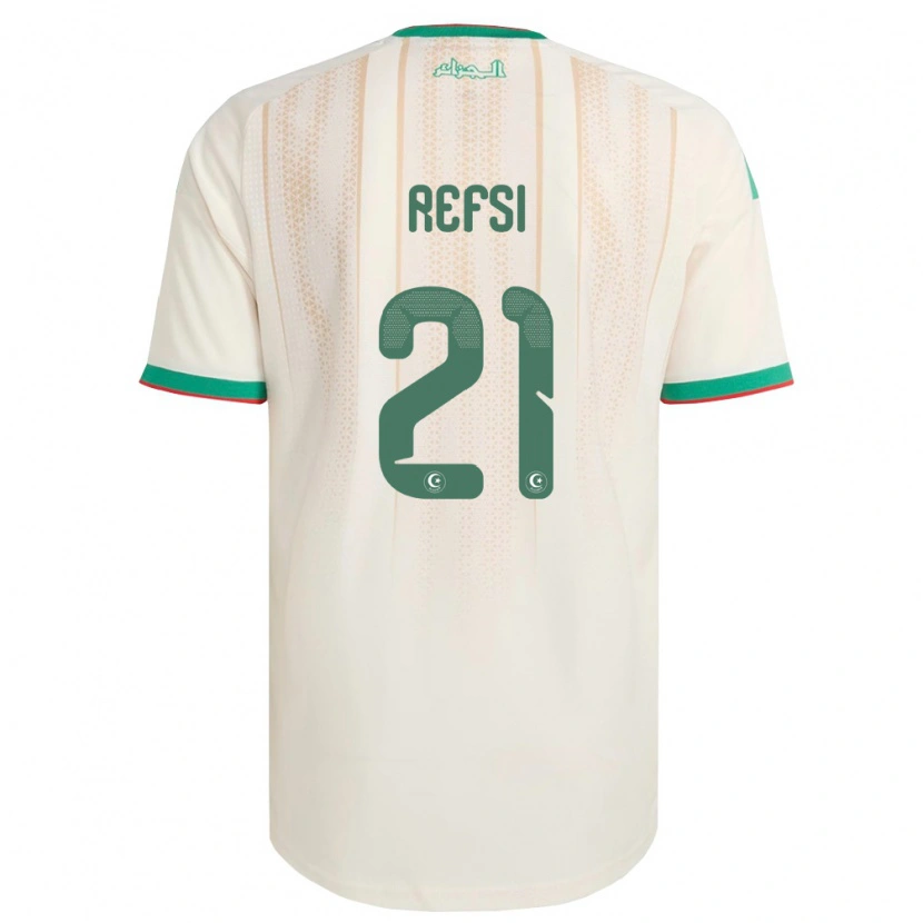 Danxen Men Algeria Ilian Refsi #21 Off-White Green Red Home Jersey 26-28 T-Shirt