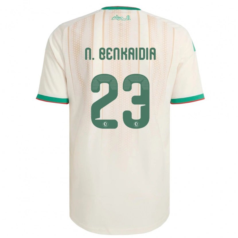 Danxen Men Algeria Nazim Mohamed Salah Benkaidia #23 Off-White Green Red Home Jersey 26-28 T-Shirt