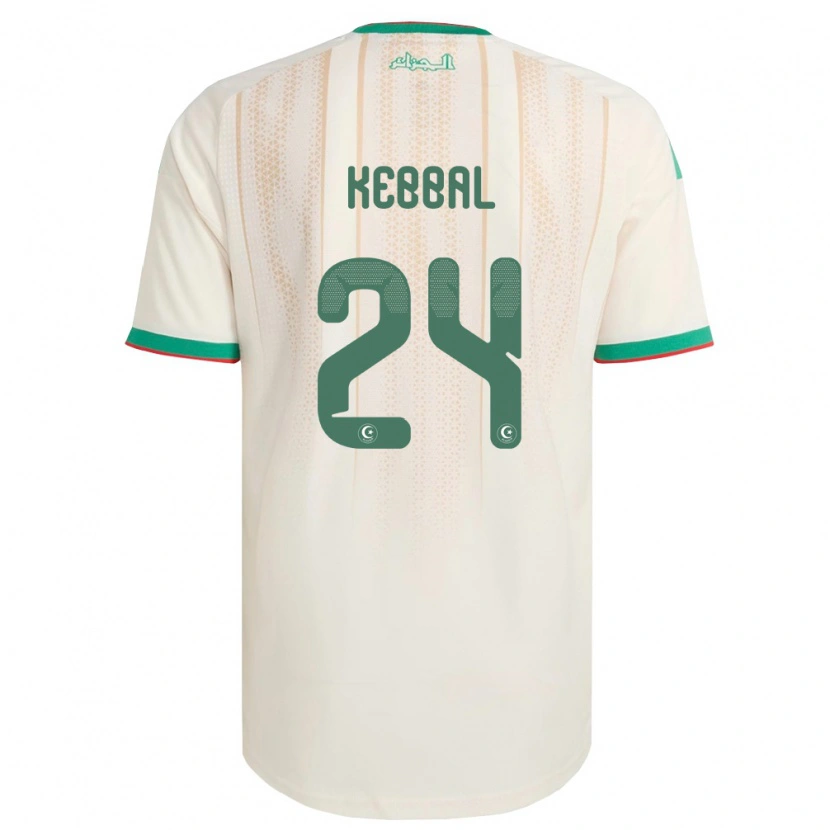 Danxen Men Algeria Ilan Kebbal #24 Off-White Green Red Home Jersey 26-28 T-Shirt