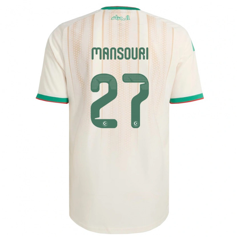 Danxen Men Algeria Abdeldjalil Mansouri #27 Off-White Green Red Home Jersey 26-28 T-Shirt