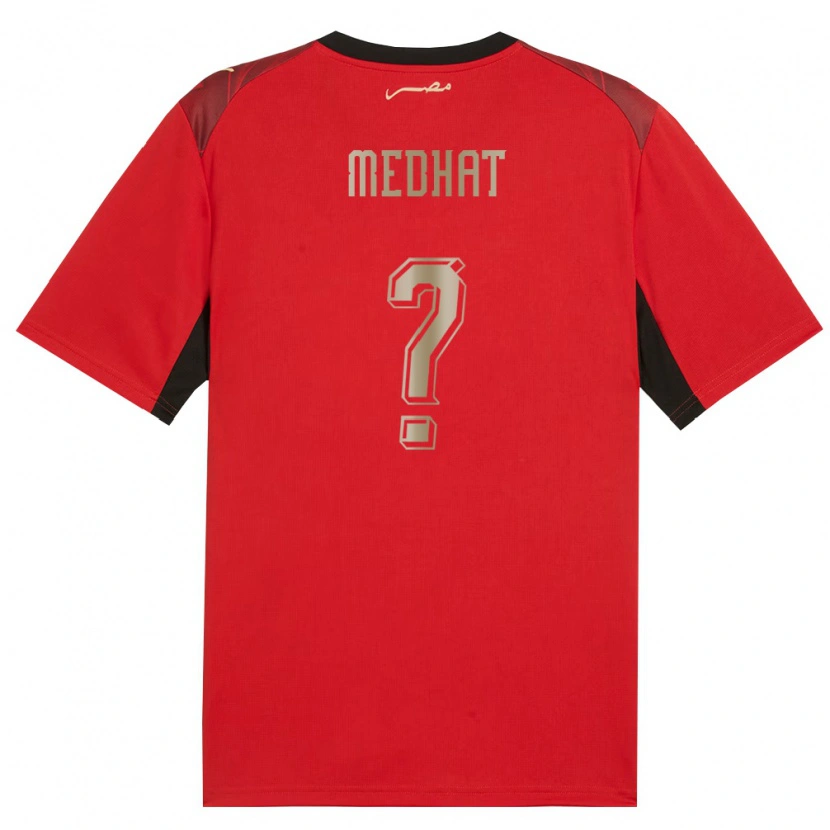 Danxen Men Egypt Eyad Medhat #0 Red Black Gold Home Jersey 26-28 T-Shirt