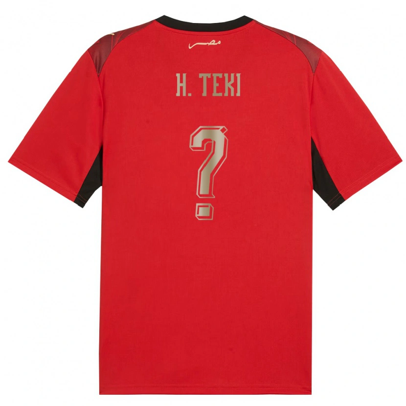 Danxen Men Egypt Hossam Ashour El Teki #0 Red Black Gold Home Jersey 26-28 T-Shirt
