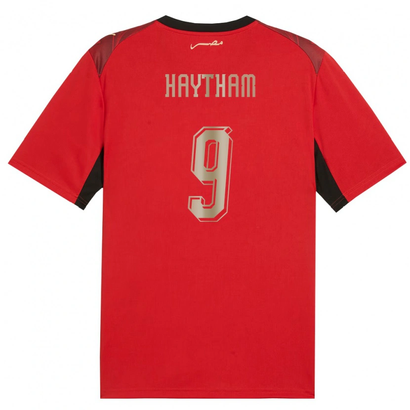 Danxen Men Egypt Mohamed Haytham #9 Red Black Gold Home Jersey 26-28 T-Shirt
