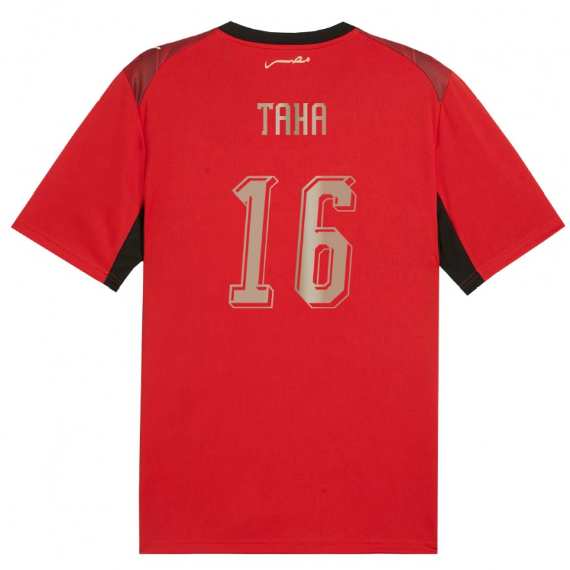 Danxen Men Egypt Amr Taha #16 Red Black Gold Home Jersey 26-28 T-Shirt