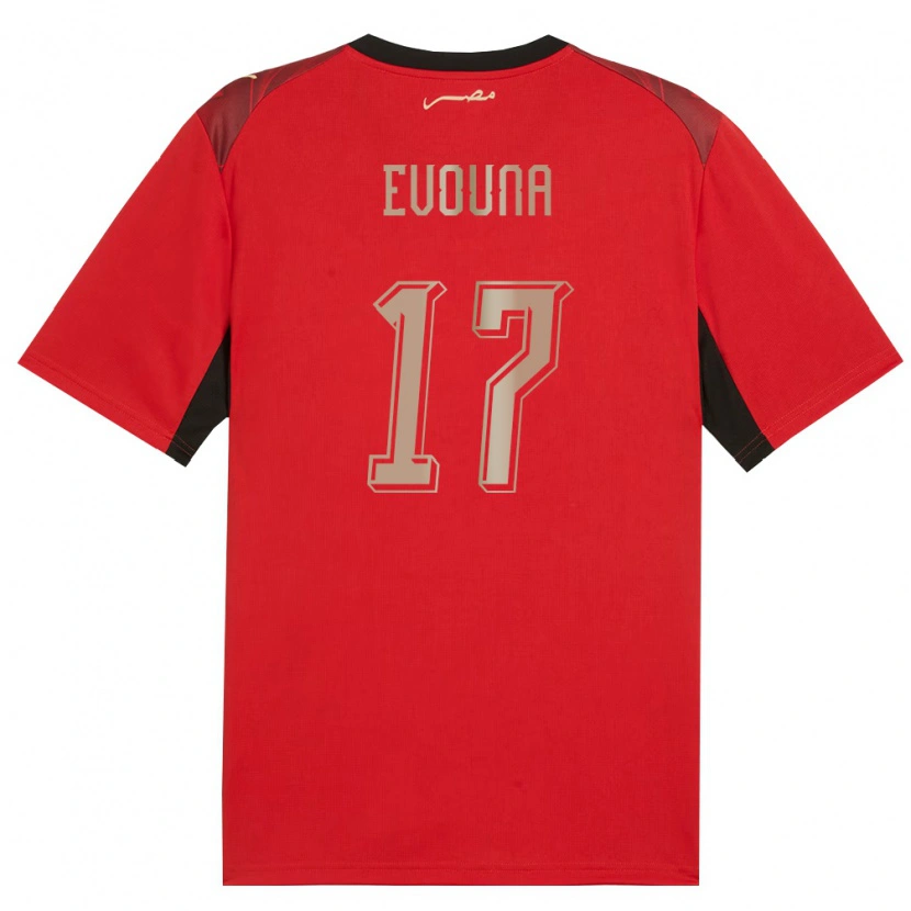 Danxen Men Egypt Evouna #17 Red Black Gold Home Jersey 26-28 T-Shirt