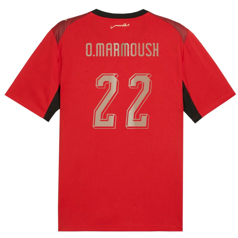 Danxen Men Egypt Omar Marmoush #22 Red Black Gold Home Jersey 26-28 T-Shirt