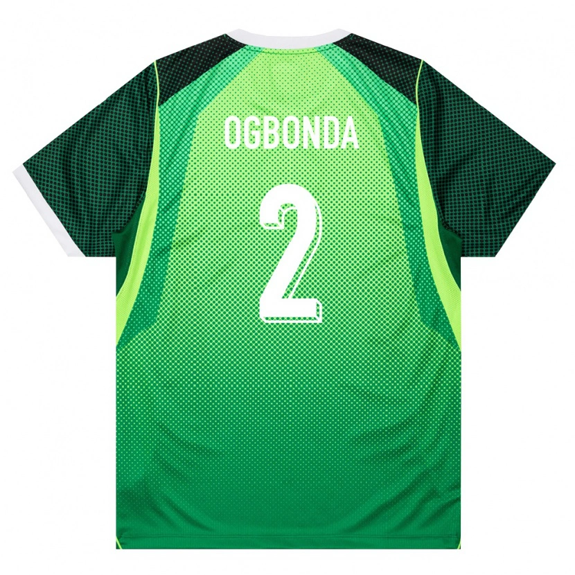 Danxen Men Nigeria Evans Ogbonda #2 Green White Home Jersey 26-28 T-Shirt