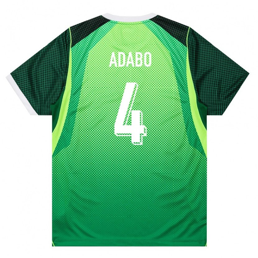 Danxen Men Nigeria Solomon Adabo #4 Green White Home Jersey 26-28 T-Shirt