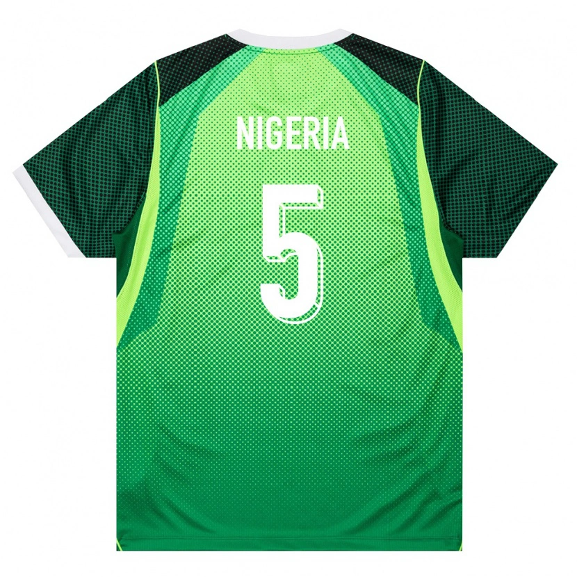 Danxen Men Nigeria Igoh Ogbu #5 Green White Home Jersey 26-28 T-Shirt