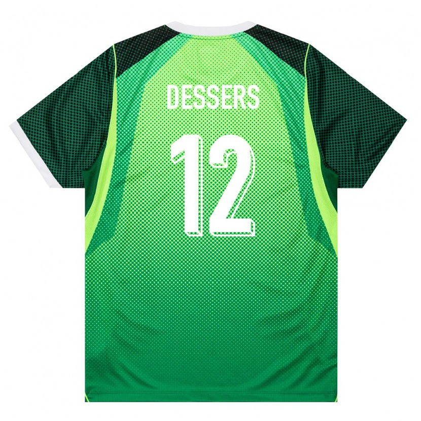 Danxen Men Nigeria Cyriel Dessers #12 Green White Home Jersey 26-28 T-Shirt