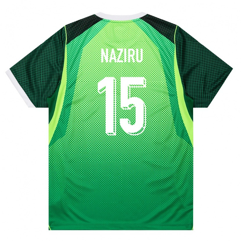 Danxen Men Nigeria Auwalu Naziru #15 Green White Home Jersey 26-28 T-Shirt