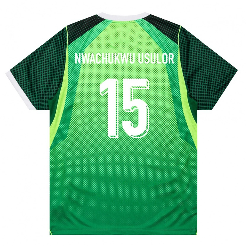 Danxen Men Nigeria Israel Nwachukwu Usulor #15 Green White Home Jersey 26-28 T-Shirt