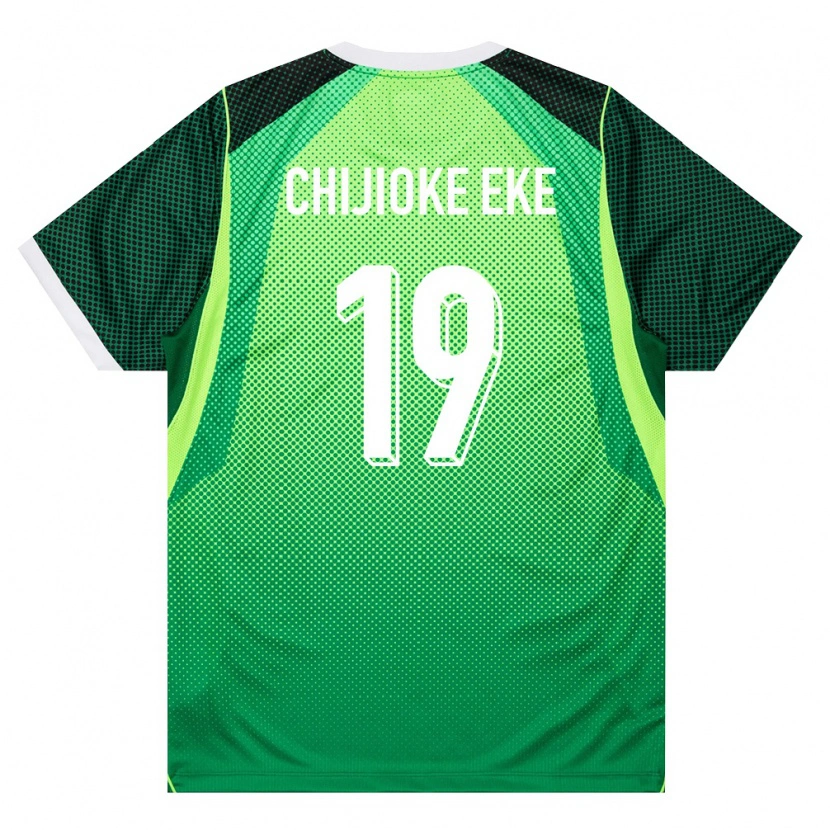 Danxen Men Nigeria Light Chijioke Eke #19 Green White Home Jersey 26-28 T-Shirt