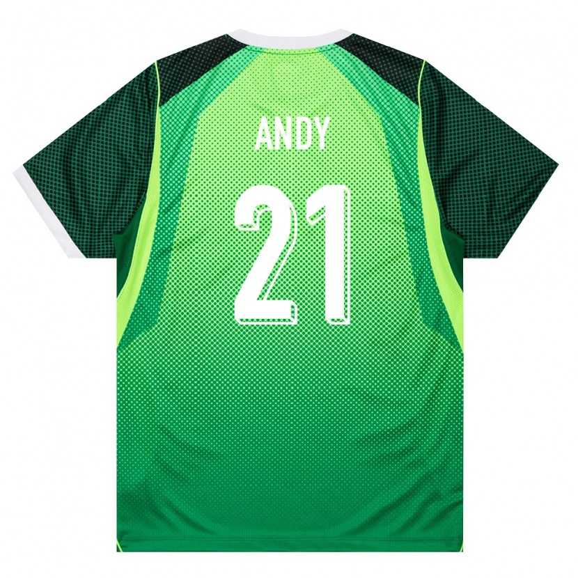 Danxen Men Nigeria Ezekiel Andy #21 Green White Home Jersey 26-28 T-Shirt