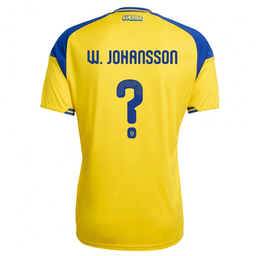 Danxen Men Sweden William Johansson #0 Yellow Blue White Home Jersey 26-28 T-Shirt