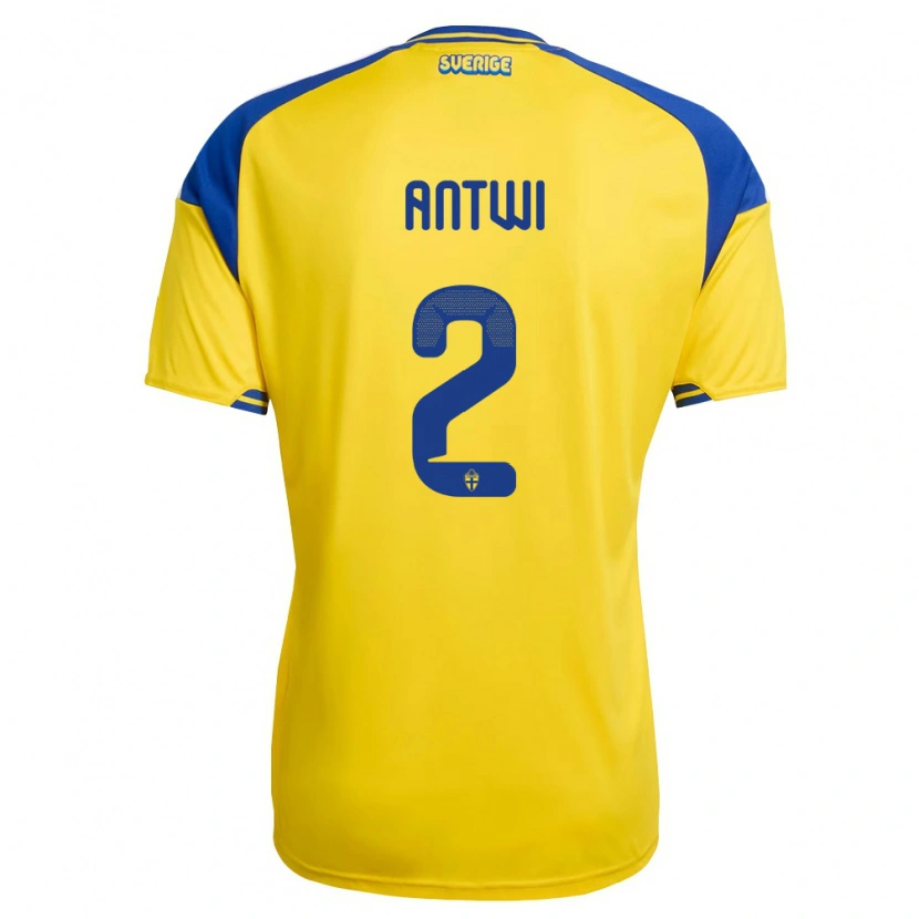 Danxen Men Sweden Genesis Antwi #2 Yellow Blue White Home Jersey 26-28 T-Shirt