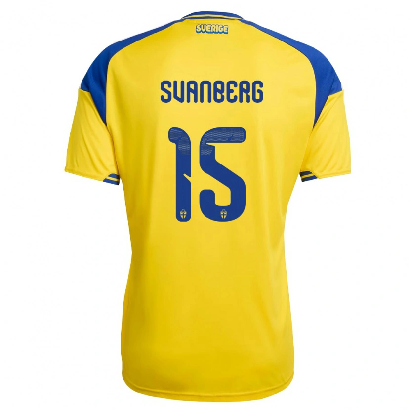 Danxen Men Sweden Mattias Svanberg #15 Yellow Blue White Home Jersey 26-28 T-Shirt