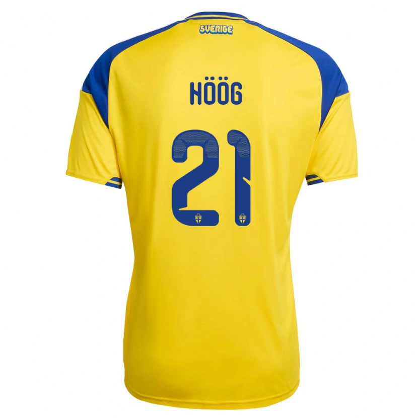 Danxen Men Sweden Anton Höög #21 Yellow Blue White Home Jersey 26-28 T-Shirt