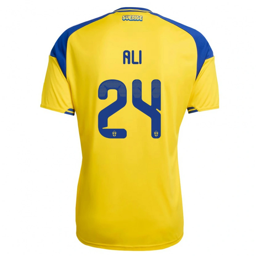 Danxen Men Sweden Taha Ali #24 Yellow Blue White Home Jersey 26-28 T-Shirt