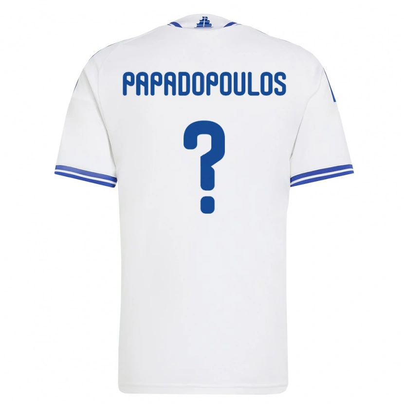Danxen Men Greece Christos Papadopoulos #0 White Blue Home Jersey 26-28 T-Shirt