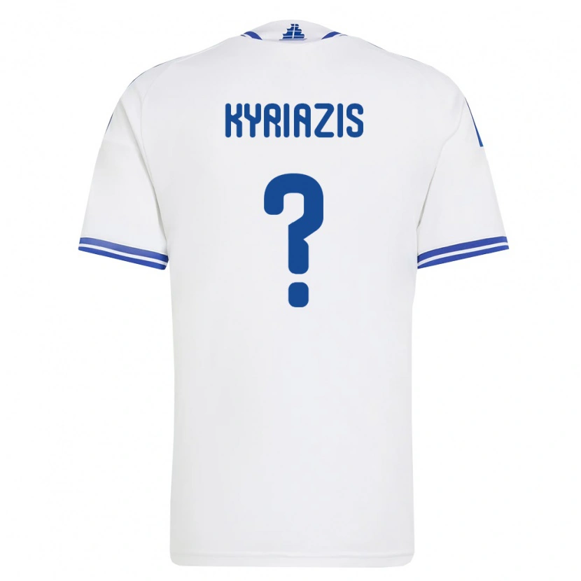 Danxen Men Greece Konstantinos Kyriazis #0 White Blue Home Jersey 26-28 T-Shirt