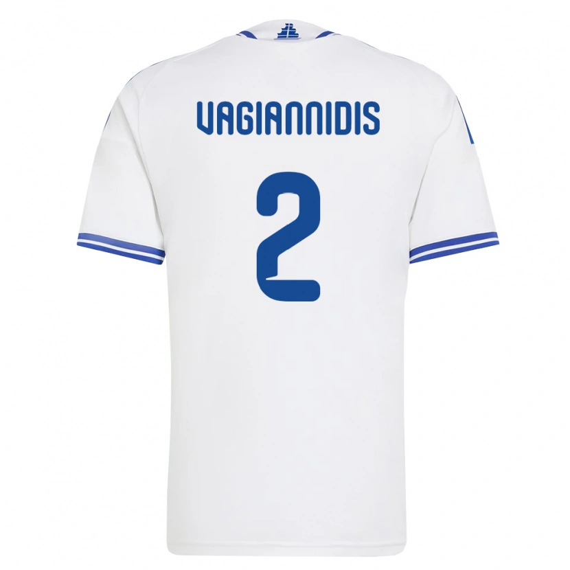 Danxen Men Greece Georgios Vagiannidis #2 White Blue Home Jersey 26-28 T-Shirt
